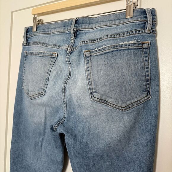 Frame L’Homme Slim Jeans Mens Sz 34 Blue Bay Distressed Straight Denim Stretch - Picture 5 of 13